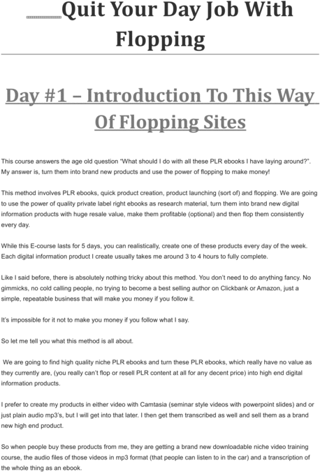 Product picture quit your day job with flopping